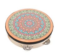 ERINGOGO 8-inch Single Row Hand Tambourine Bell Boys and Girls Percussion Instrument Handheld Drum Educational Music Instrument for Children Dance and Performance