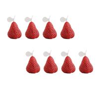 ERINGOGO 8 Pcs Strawberry Scented Candles Mini Decorative Paraffin Candles with Safe Smoke Feature Creative Red Aromatic for Office and Shower Room Home Décor