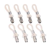 ERINGOGO 8Pcs Bathroom and Kitchen Towel Clips Set with Rust-Resistant Metal Clamps, Woven Cotton Rope Hooks, Corn Pattern White Thick Twill Cotton Color, Hanging Bath and Tea Towel Holders