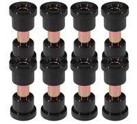 ERINGOGO 8pcs Black Steel Leaf Spring Bushing Kit for Golf Cart Suspension, Front and Rear Replacement Bushings Set Suitable for Club Car and Ezgo Models