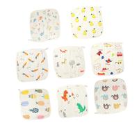 ERINGOGO 8pcs Boy Girl Bath Towel Muslin Cloths for Newborn Face Saliva Feeding Wipe Cloth Assorted Style
