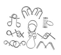 ERINGOGO 8Pcs Brain Teaser Puzzle for Seniors Mental Exercise and Decompression Fidget Creative Metal Wire Intelligence Games for Patients and Adults to and Coordination