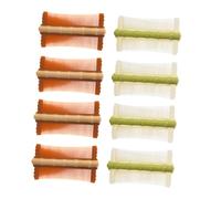 ERINGOGO 8pcs Double-sided Plastic Beard and Mustache Comb Set Fine Teeth, Yellow and Matcha Green Bamboo Design, Anti-dandruff Scalp Scraper for Men and Pet Grooming at Home