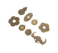 ERINGOGO 8pcs Feng Shui Brass Coins for Divination and Decoration Chinese Style Auspicious Charms for Luck Peace Prosperity and Cultural Fengshui Accessories