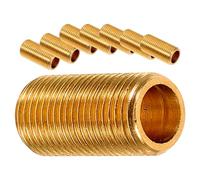 ERINGOGO 8pcs Full Thread Copper Lamp Rod Coupling Hollow Extension Tube for Light Fixtures DIY Repair Parts Brass Connectors for Wire Passing and Hardware Projects