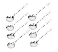 ERINGOGO 8pcs Large Round Head Stainless Steel Soup Spoons Silverware for Serving Soups Stews Rice in Home Kitchen and Restaurant Dishwasher Safe Multi Use Utensils
