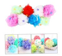 ERINGOGO 8pcs Large Soft Mesh Bath Balls for Shower and Bath PE Material Body Scrubbers with Short Rope Exfoliating Loofahs for Men and Women Gentle Bubble Makers for Skin Random Color