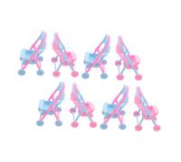 ERINGOGO 8pcs Miniature Stroller for Dollhouse Pretend Play Pram with Realistic Design Portable Doll Pushchair Accessories for Creative Role Play