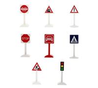 ERINGOGO 8pcs Miniature Traffic Signs Educational DIY Road Safety for Smooth Polished Surface Suitable for Sand Table and Home Decorations