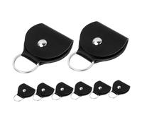 ERINGOGO 8pcs Portable Guitar Pick Holder Case with Keychain Scratch Resistant PU Leather Plectrum Storage Bag for Electric Acoustic Guitars Basses Mandolins Banjos Ukuleles