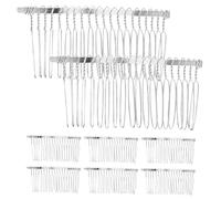 ERINGOGO 8pcs Silver Metal Side Hair Combs Grip DIY Decorative Hair Accessories for Women French Twist Tool Wedding Bridal Veil Crowns Headpiece Clips