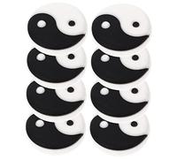 ERINGOGO 8Pcs Tennis Racket Dampeners Silicone Shock Absorbers for Tennis Elbow Reduction Stable String Vibration Dampening Tai Chi White Design