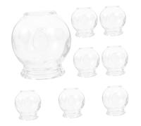 ERINGOGO 8pcs Thickened Glass Cupping Cups Vacuum Therapy Device Chinese Fire Cupping Jar for Home Massage and Pain Relief