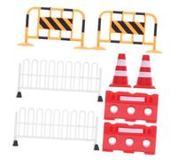 ERINGOGO 8pcs Traffic Barricade Signs Educational for Early Learning Road Safety Traffic Cones Barrier Models for Teaching and Play