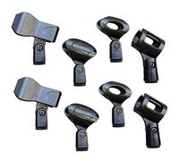 ERINGOGO 8Pcs Universal Microphone Holder Clips with Adjustable -Drop Spring Clip Design, Black Plastic Mic Holder Clamps Suitable for Indoor and Use