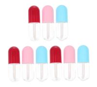 ERINGOGO 9 Pcs Lip Balm Tubes Transparent Lip Color Containers DIY Refillable Empty Plastic Lipstick Holders for Cosmetic Storage and Travel Random Color