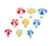 ERINGOGO 9pcs Mini Beach Umbrella Small Medium Large Plastic Miniature Garden Accessories Dollhouse Patio Shade Decorative Mini Beach Props for Fairy Garden Tabletop Displays