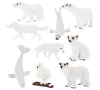 ERINGOGO 9Pcs Polar Animal Figurines Realistic Arctic Sea Creatures Educational DIY Decoration Cake Toppers Miniature Fairy Garden Ornaments