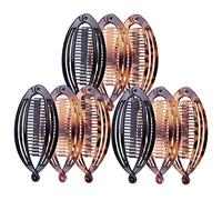ERINGOGO 9pcs Vintage Fish Shaped Banana Hair Clips for Women Strong Hold Comb Clamps for Thick Fine Curly Hair Plastic Resin Accessories for Yoga Cycling and Daily Hairstyles
