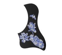 ERINGOGO Acoustic Guitar Pickguard Dark Lotus Flower Pattern Self-adhesive Scratch Plate for Guitar Replacement Instrument Part