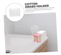 ERINGOGO Acrylic Cotton Pad Storage Case with Flip Lid Dual Compartment Organizer Box for Cotton Swabs Makeup Rounds Jewelry and Accessories Transparent Cosmetic Storage for Bathroom and