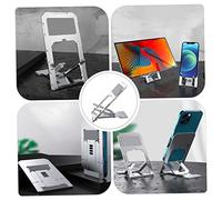 ERINGOGO Adjustable Aluminium Alloy Phone Holder with Charging Desktop Tablet Support Stand for Comfortable Viewing Hands Video and Video Calls Folding Rack for Phones and Tablets
