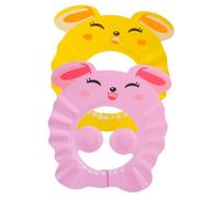 ERINGOGO Adjustable Baby Hair Washing Hat 2pcs Shampoo Cap for Toddlers Waterproof Shower Protector for Kids Bath Pink and Yellow