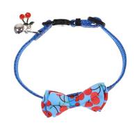 ERINGOGO Adjustable Cherry Bowknot Kitten Collar with Bell Pet Accessory for Cats and Puppies Portable Outdoor Cat Collar Reusable and Detachable Design for Daily Wear and Parties