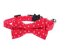 ERINGOGO Adjustable Cotton Pet Bow Tie Collar with Bell for Dogs and Cats Skin-friendly Breathable Strap Handmade Red Bow Accessory Comfortable Fit for Dogs Anti-lost Year and Christmas Use