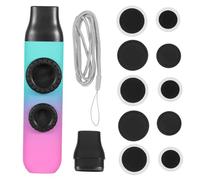 ERINGOGO Adjustable Double-hole Kazoo Musical Instrument for Adults and Children with Portable Plastic Body and Flute Diaphragms, for Ukulele and Guitar Partner in Children’s Musical