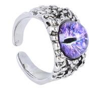 ERINGOGO Adjustable Evil Eyeball Open Ring for Unisex in Purple Iron Material, Vintage Decorative Style for Homecoming and Special Occasion Accessories