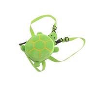 ERINGOGO Adjustable Green Turtle-shaped Dog Backpack Harness with Plush Pouch, Pet Treat Bag for Walking, Hiking, and Travel, Self-carrying Puppy Carrier for Outdoor Use