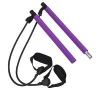 ERINGOGO Adjustable Resistance Yoga Bar for Body Shaping and Pilates Fitness Material Compact Training Stick Kit in Purple for Womens Workout and Weight Loss