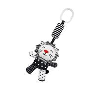 ERINGOGO Adorable Black and White Lion Crib Pendant Rattle with Clip Ring for Stroller Cot and Crib Hanging Sensory Visual and Hearing Development for Newborn Boys
