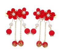 ERINGOGO Ancient Style Tassel Hairpin for Chinese Hanfu Headwear Vintage Cloth and Hair Clip with Synthetic Beads Elegant Traditional Barrette for Gift Accessory
