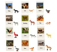 ERINGOGO Animal Match Early Education Cognitive Cards for Smooth Surface Animal Model Flashcards for Parent Interaction Promote Intellectual Development