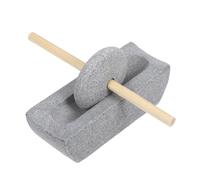 ERINGOGO Antique Stone Grinder 12cm Manual Spice and Grain Mill with Wooden Handle, Small Traditional Stone Pestle and Tea Leaf Crusher for Kitchen Use