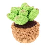 ERINGOGO Artificial Crochet Succulent Plant Decor Handmade Green Potted Ornament Indoor Home Decoration Aesthetic Faux Succulent for Stylish Space and Giving