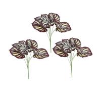 ERINGOGO Artificial Faux Monstera Leaves 3pcs Purple Tropical Mango Leaf Decor for Hawaiian Luau Party Beach Wedding Indoor Outdoor Decorations