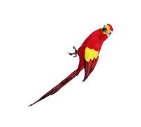 ERINGOGO Artificial Parrot Decorative Statue with Realistic Appearance and Fine Workmanship, Foam Material Bird Model for Desk Or Front Door Home Ornament, 45cm Red Hanging Parrot