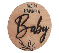 ERINGOGO Baby Birth Announcement Sign Newborn Name Board Wooden Round Plaque Decor for Nursery Hospital Door Hanging Baby Arrival Announcement