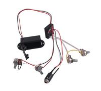 ERINGOGO Band Eq Preamp Circuit Bass Guitar Wiring Harness with Tone Control for Active Pickups Black Balanced Volume and Dual Tone Pots for Piezo and Electric Bass Guitars