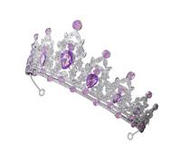 ERINGOGO Baroque Princess Crown for Women Rhinestone Crystal Tiara Headpiece Purple Wedding Birthday Quinceanera Party Jewelry Brides and Friends