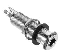 ERINGOGO Barrel Jack Cylinder Stereo and Mono Output Plug Socket Compact High Sensitivity Chrome Finish for Guitar Bass Instruments Easy Installation