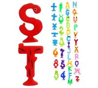ERINGOGO Bath Suction Cup with Alphabet and Numbers Educational Sensory Learning for Easy to Clean and Silicone Letters for Interaction and Cognitive Development