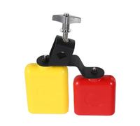 ERINGOGO Bicolor Dual Tone Cowbell Drum Accessory with Plastic Jam Block and Zinc Alloy Drum Bell, Excellent Sound Quality and Easy to Clean for Band Performances and School Bands