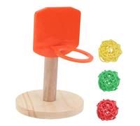ERINGOGO Bird Training Toys Bird Basketball Toy Educational Plastic Wood Mini Hoop Stand for Parrot in Cage