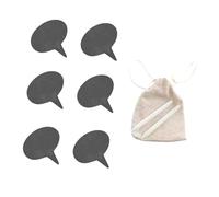 ERINGOGO Black Cheese Labels with Chalk Pencils and Storage Bag Natural and Safe Cheese Toppers for Cakes Desserts Pastries Bread Creative Writing Cake Inserts and Decorative Signs