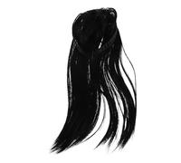 ERINGOGO Black Headband Wig Natural Black Human Hair Topper for Women with Attached Bangs Invisible Clip for Secure Fit Braided Design Conceals White Hair and Thinning Lightweight