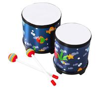 ERINGOGO Bongo Drum with Sea World Pattern, Hand Percussion Wood Instrument for Adults and Beginners, Tunable Percussion Drum Suitable for Early Music Education and Performance